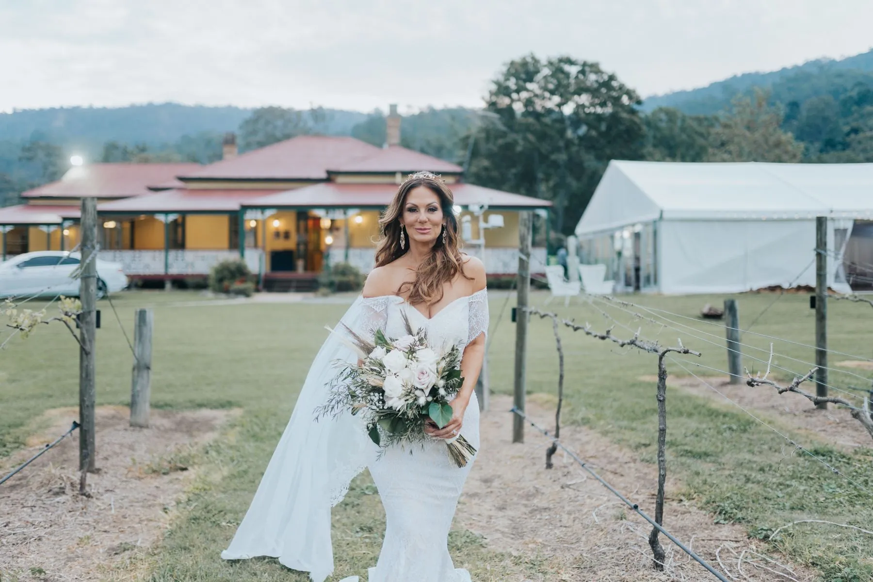 Bride in a Scenic Rim vineyard